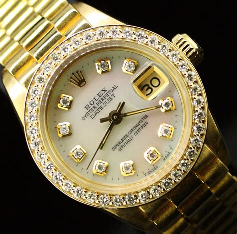 rolex ladies datejust gold|18k gold rolex women's watch.